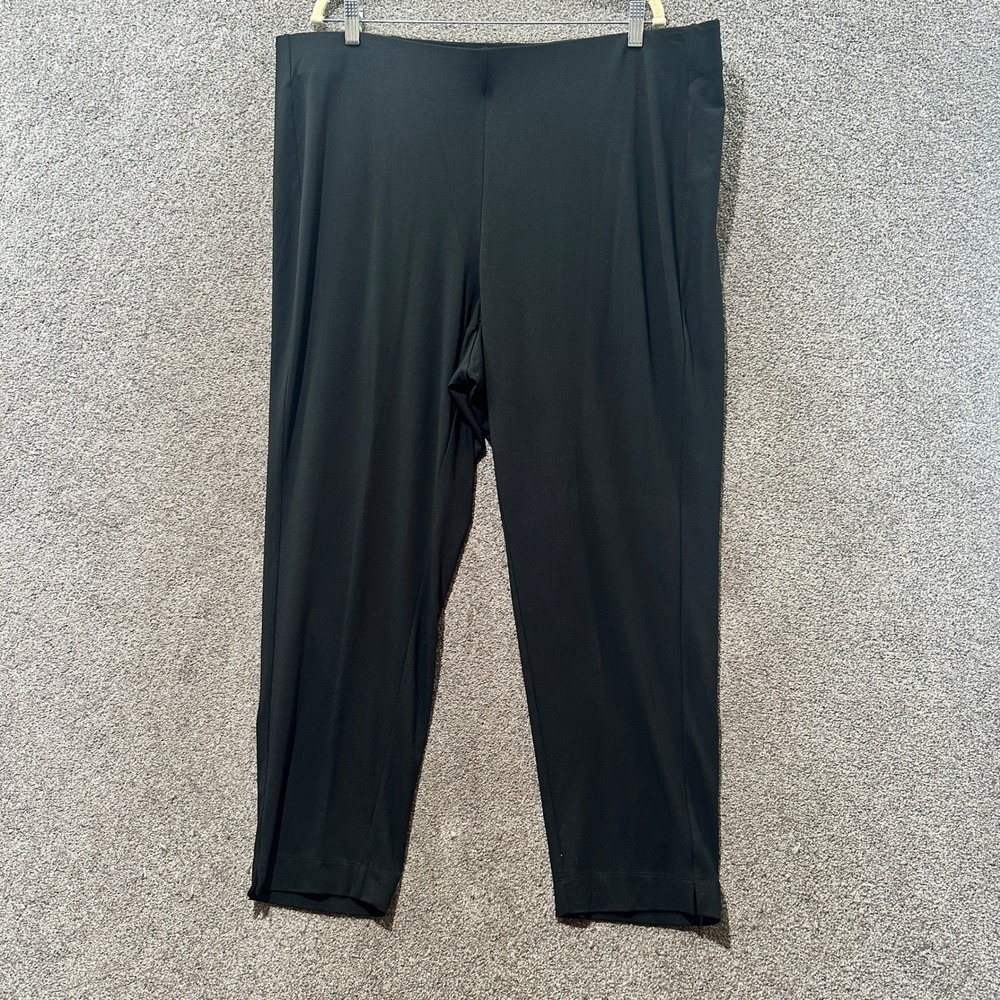 J Jill Wearever Pants Women 3X Black Forward-Seam Slim Ankle Stretch‎ Pull On